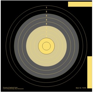 LG-Blindenscheibe 10 m. 10 kreisig. Spiegel Ø 120 mm, fortlaufend nummeriert