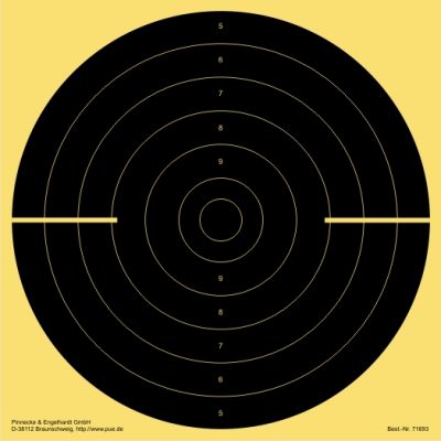 Schnellfeuer-/Duell-Scheibe. verkleinert für Luftpistole 10 m