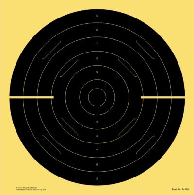 Schnellfeuer-/Duell-/Pistolen-Scheibe 25 m